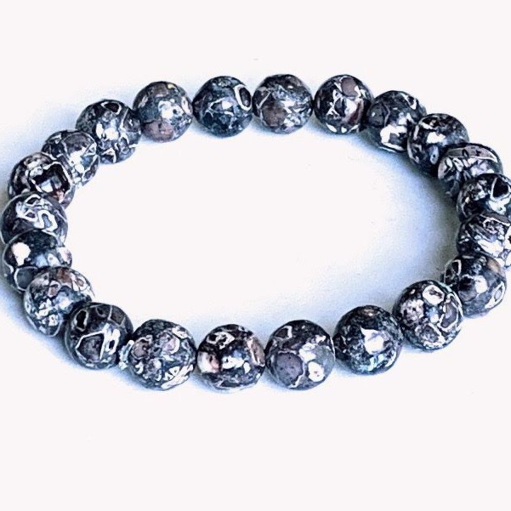 Black Howlite Gemstone Bead Bracelet